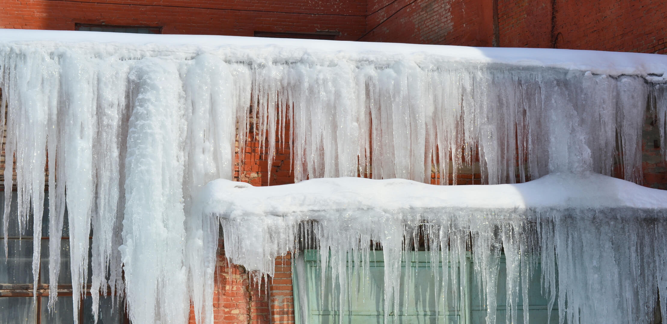 Ice dam on a home