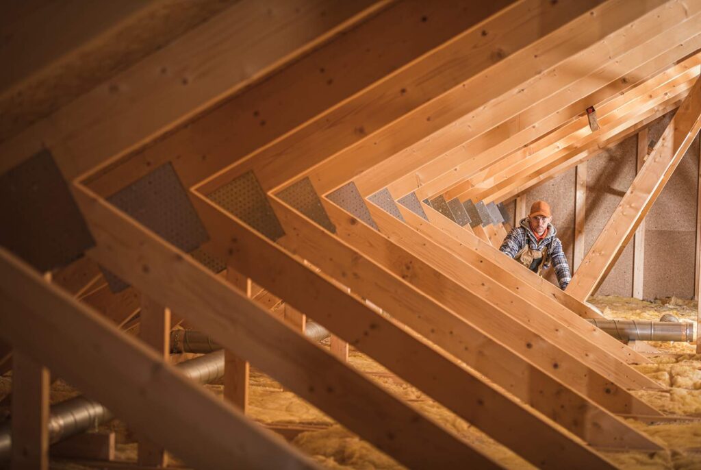 HVAC expert performing a Get Dwell attic assessment