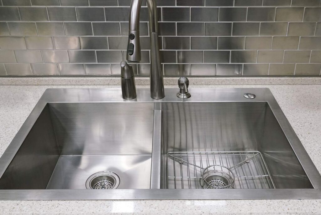 Stainless steel workstation sink