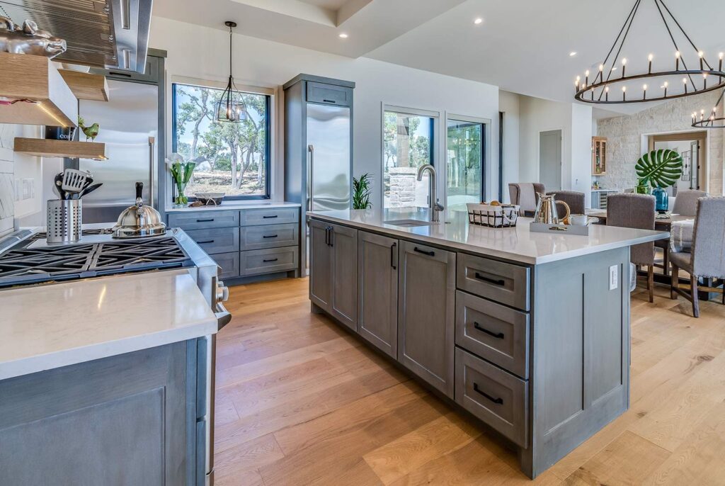 kitchen and great room